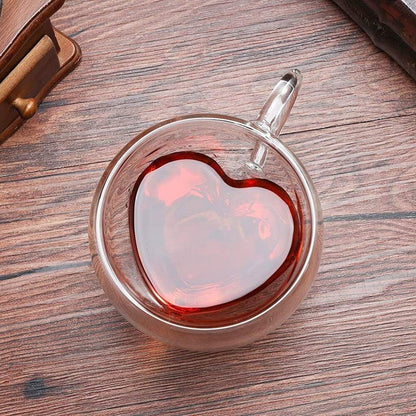 Heart Shaped Double Walled Coffee Glass - MYLEE London