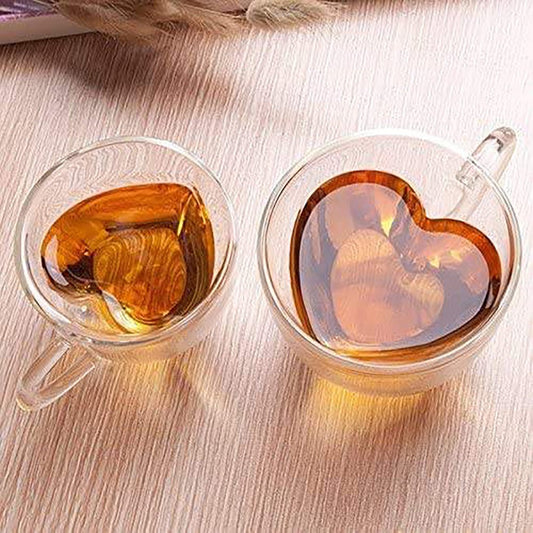 Heart Shaped Double Walled Coffee Glass - MYLEE London