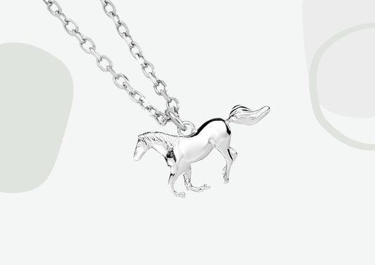 Horse Silver Necklace - Personalised - MYLEE London