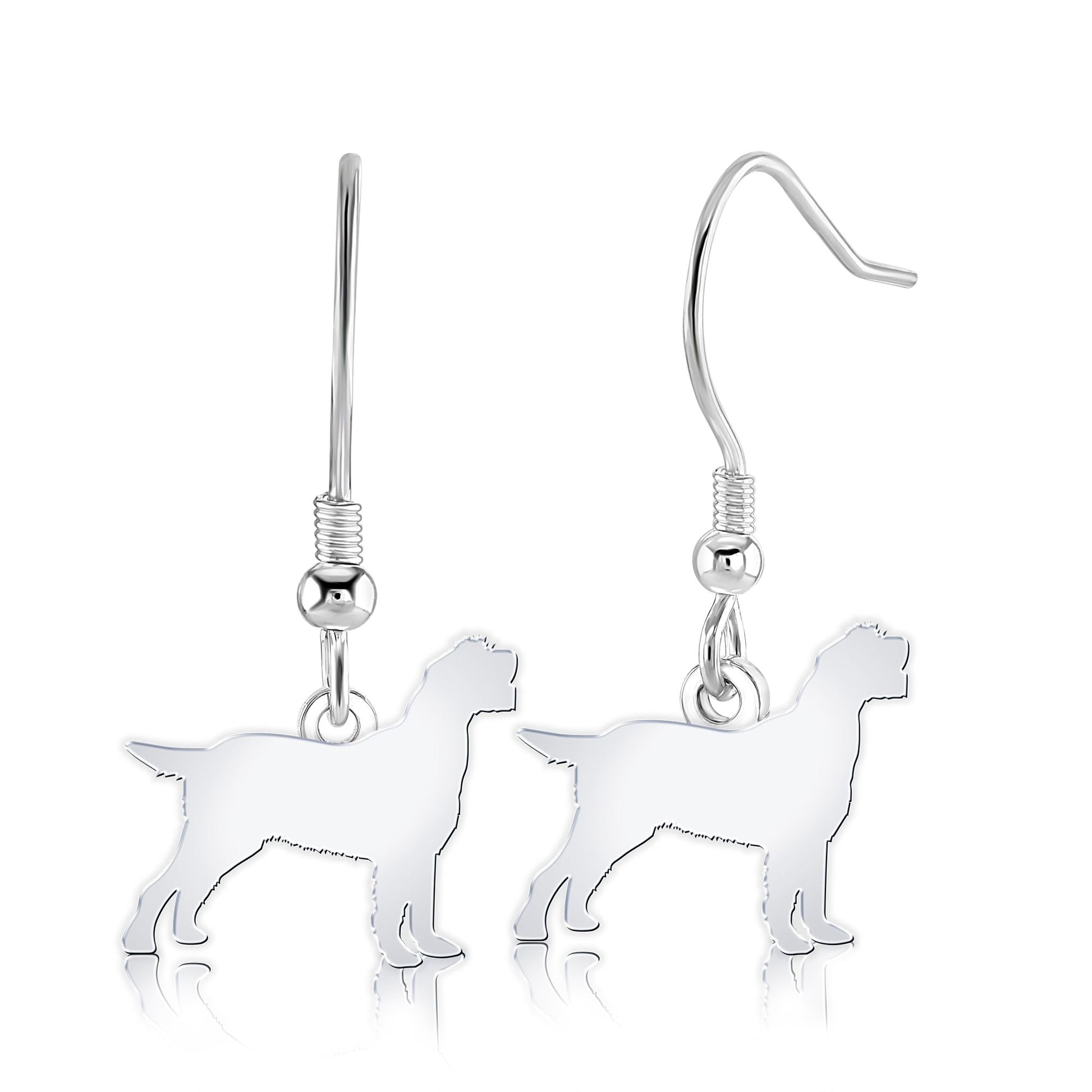 Italian Spinone Silhouette Silver Earrings - MYLEE London