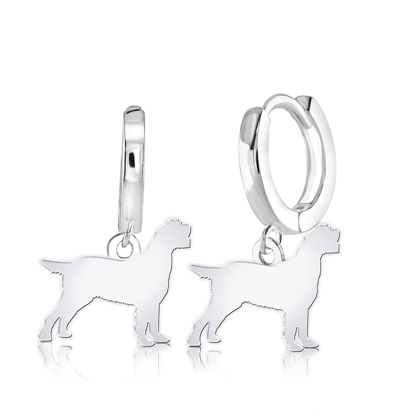 Italian Spinone Silhouette Silver Earrings - MYLEE London