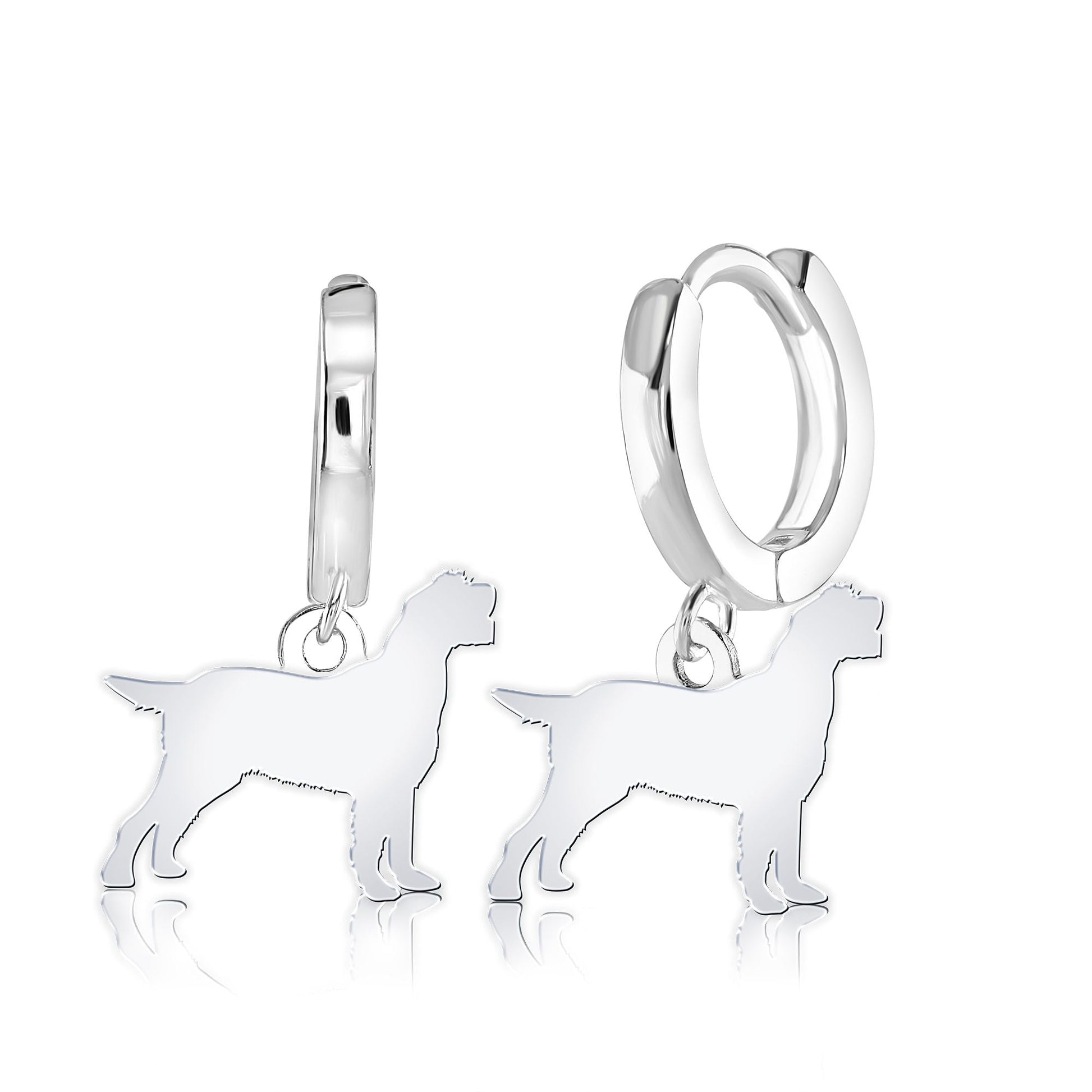 Italian Spinone Silhouette Silver Earrings - MYLEE London
