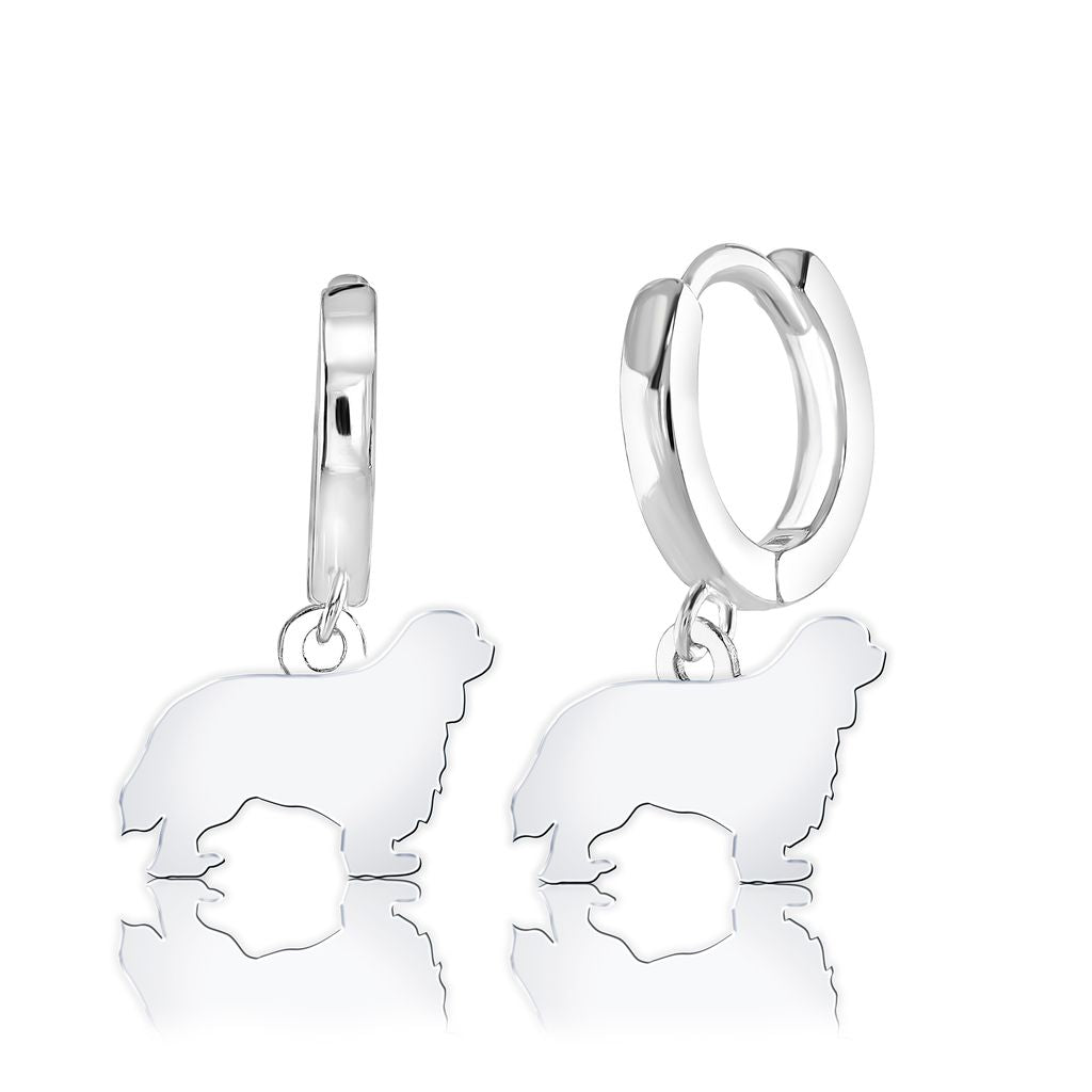 King Charles Spaniel Silhouette Silver Earrings - MYLEE London