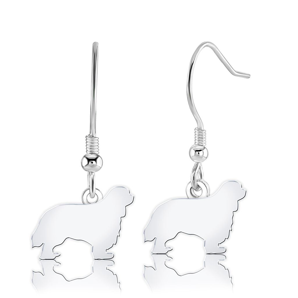 King Charles Spaniel Silhouette Silver Earrings - MYLEE London