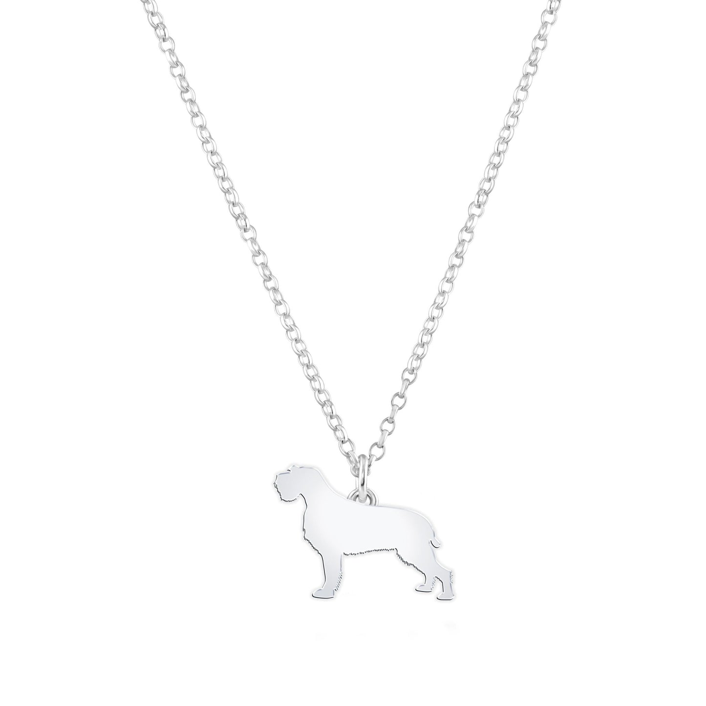 Korthals Griffon Silhouette Silver Necklace - Personalised - MYLEE London
