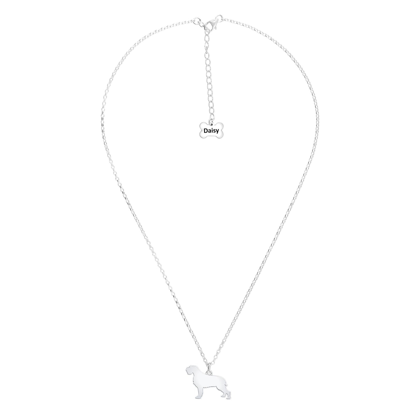 Korthals Griffon Silhouette Silver Necklace - Personalised - MYLEE London