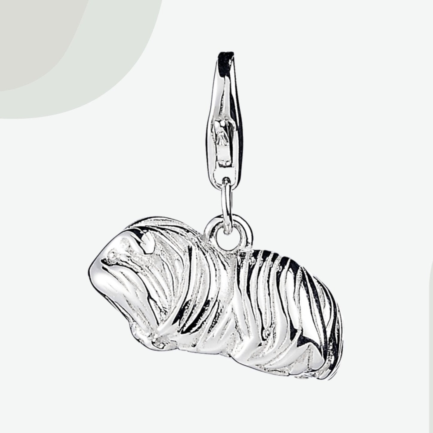 Long Haired Guinea Pig Silver Charm - MYLEE London