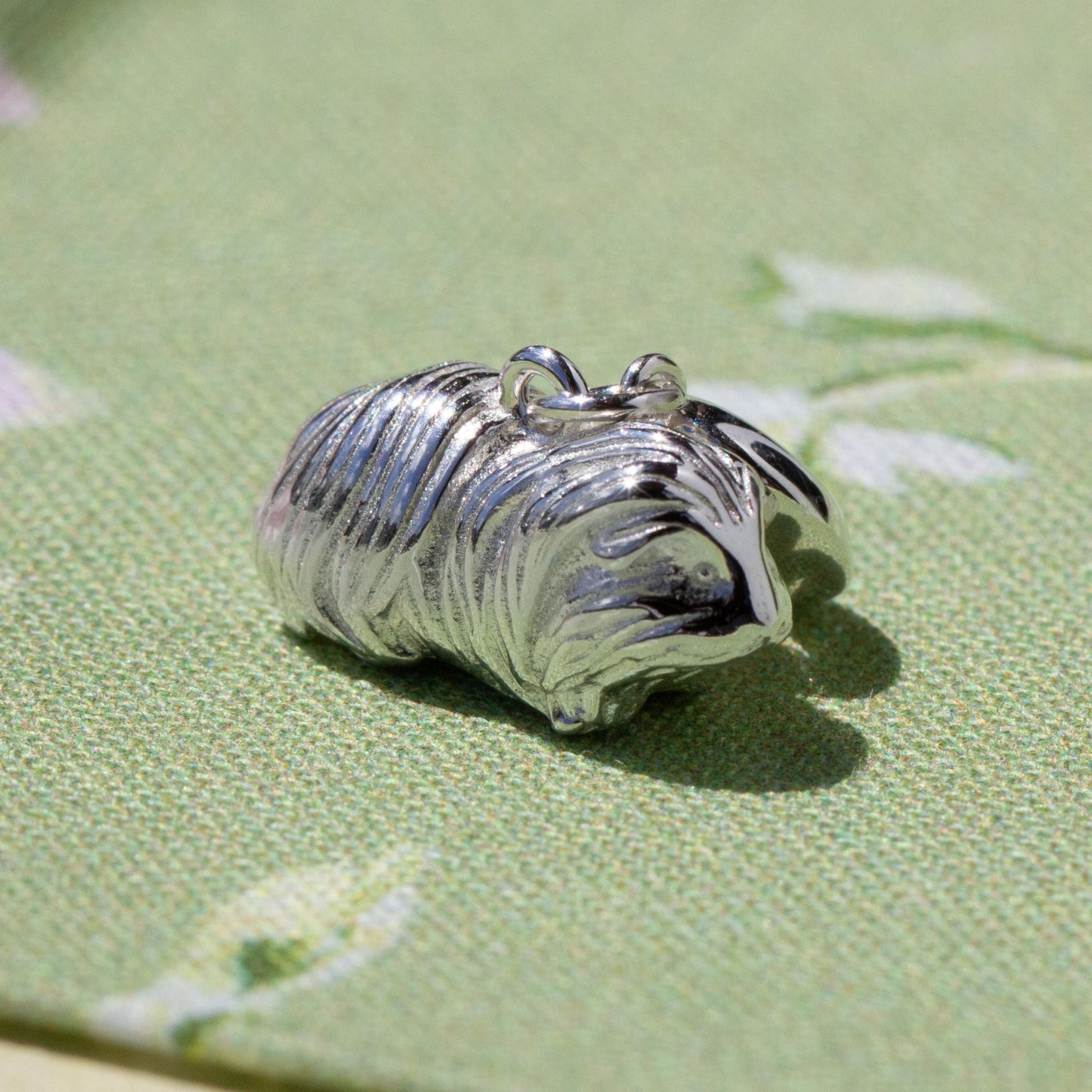 Long Haired Guinea Pig Silver Charm - MYLEE London