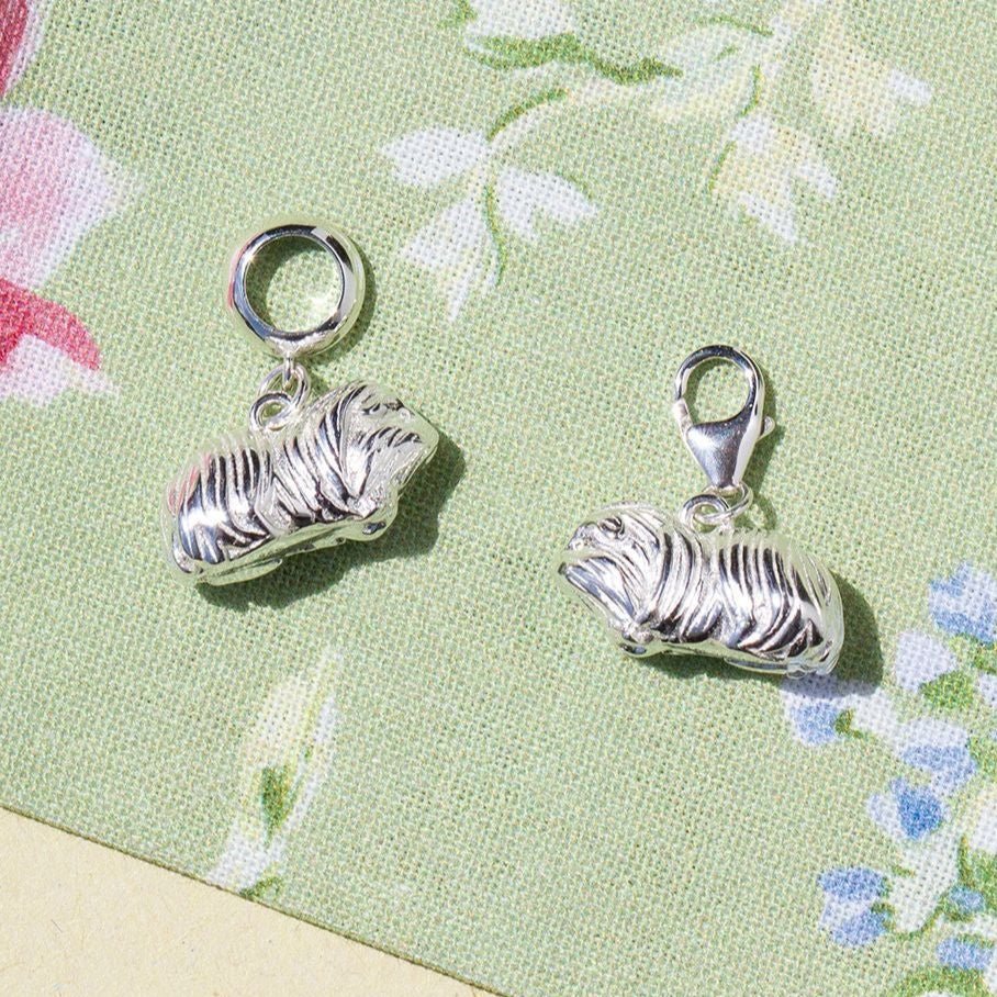 Long Haired Guinea Pig Silver Charm - MYLEE London