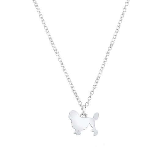 Lowchen Silhouette Silver Necklace - Personalised - MYLEE London