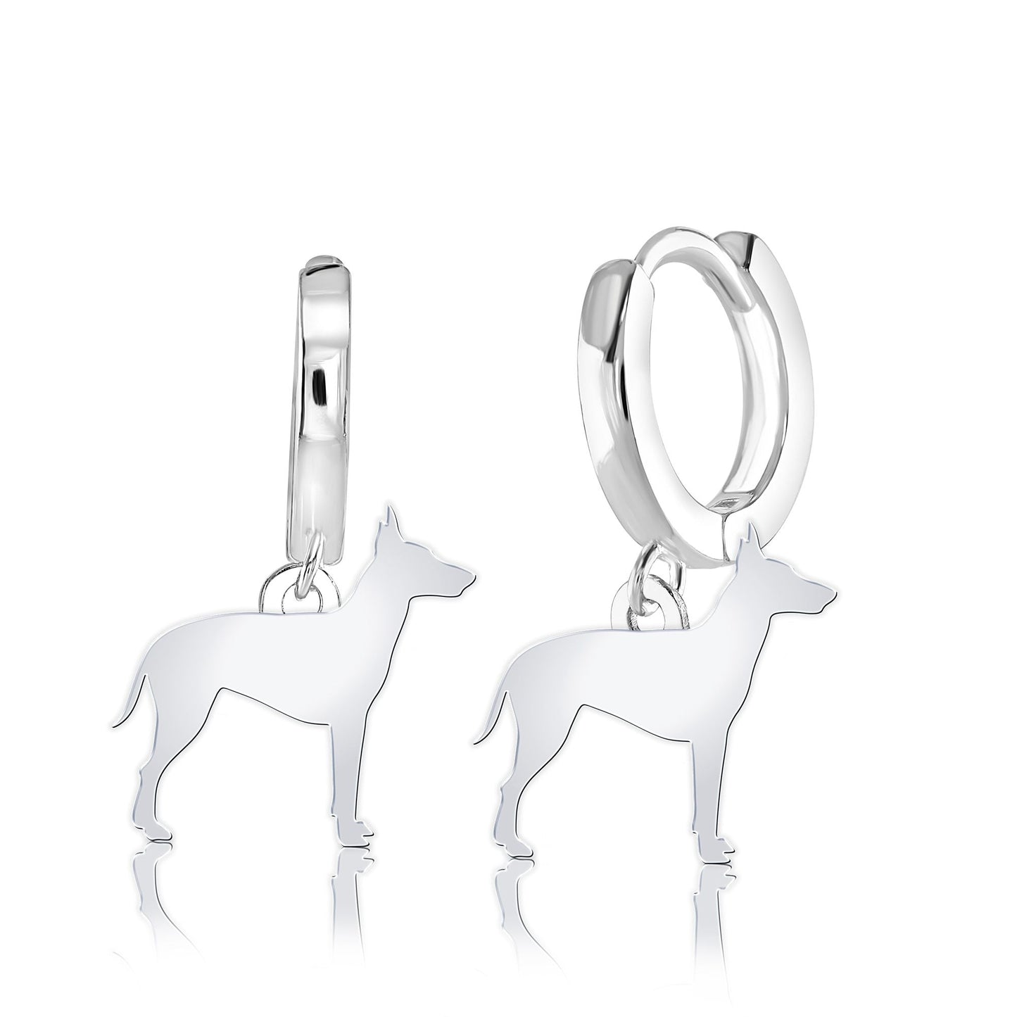 Manchester Terrier Silhouette Silver Earrings - MYLEE London