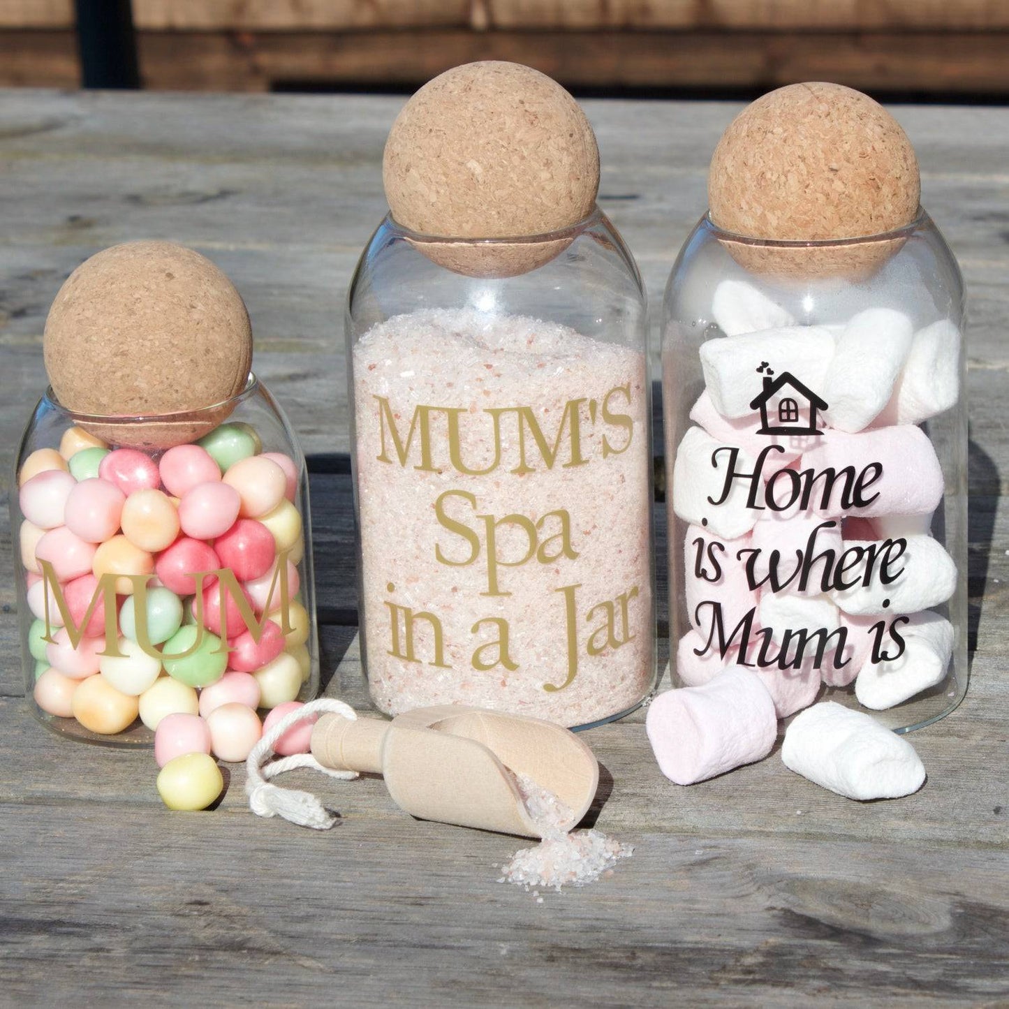 Mother's Day Glass Storage Jars with Cork Stopper - MYLEE London