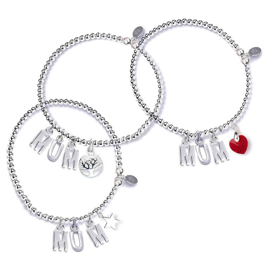 Mother's Day Silver Bracelet With Charm - MYLEE London