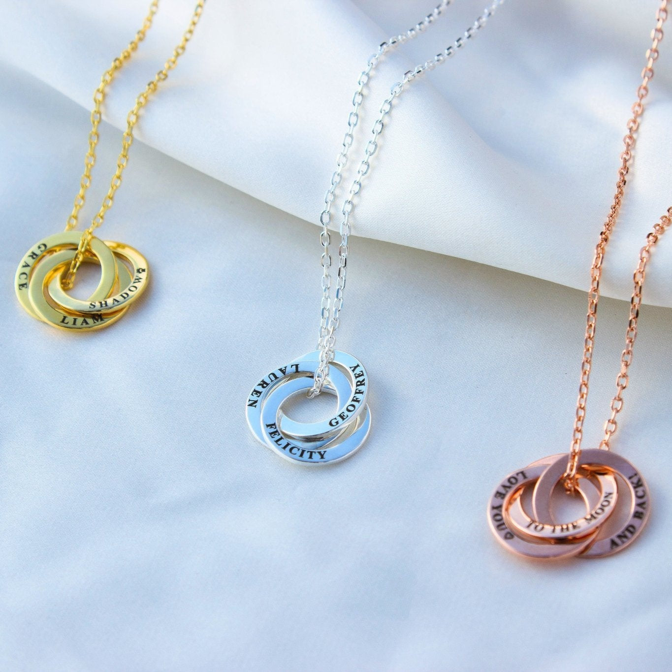 Mother's Day Sterling Silver Personalised Ring Necklace - MYLEE London