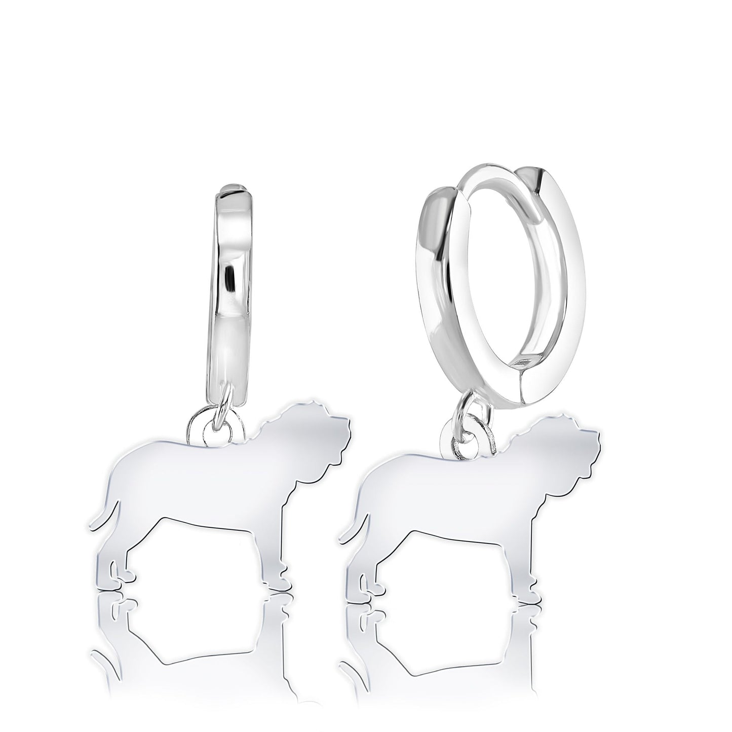 Neapolitan Mastiff Silhouette Silver Earrings - MYLEE London