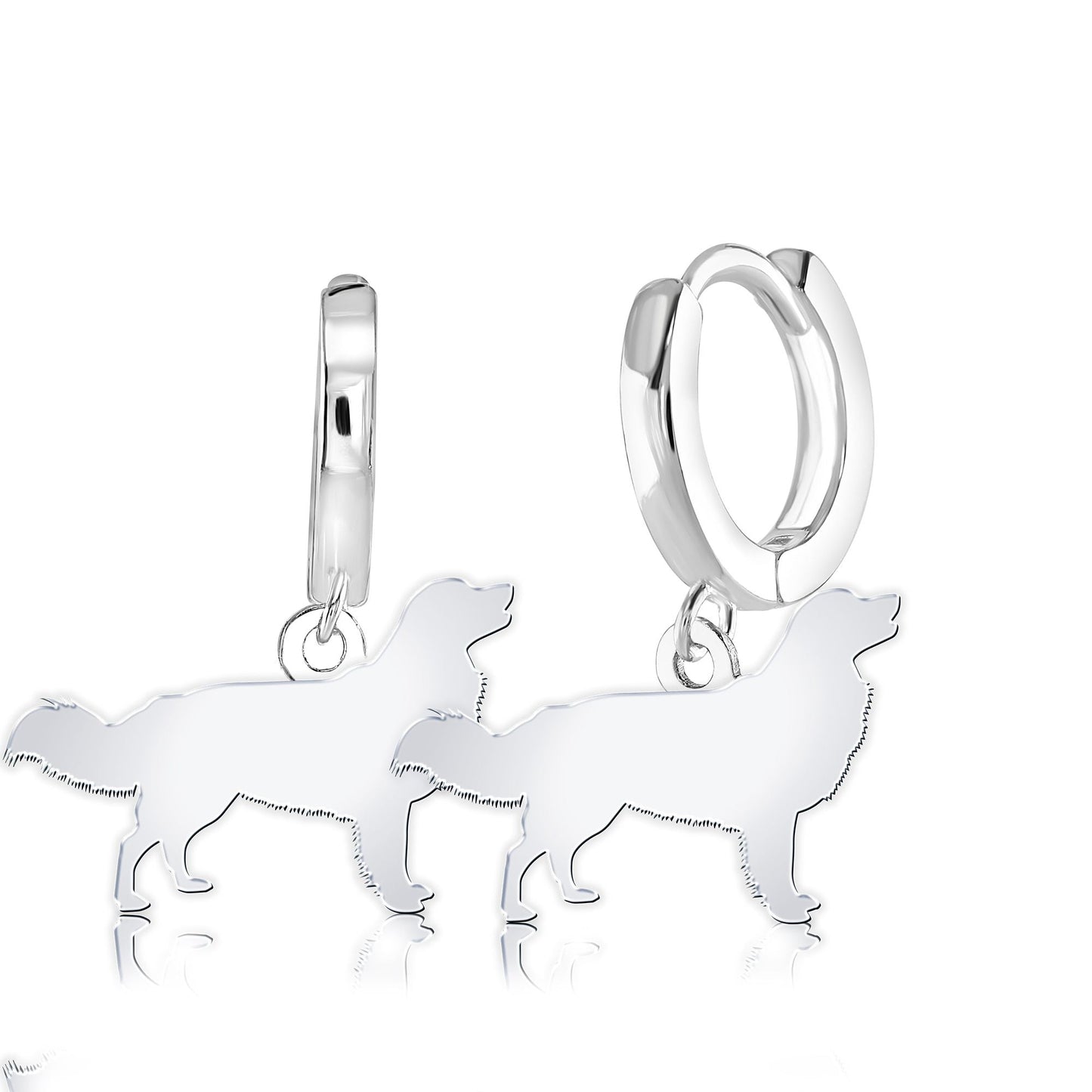 Nova Scotia Duck Tolling Retriever Silhouette Silver Earrings - MYLEE London