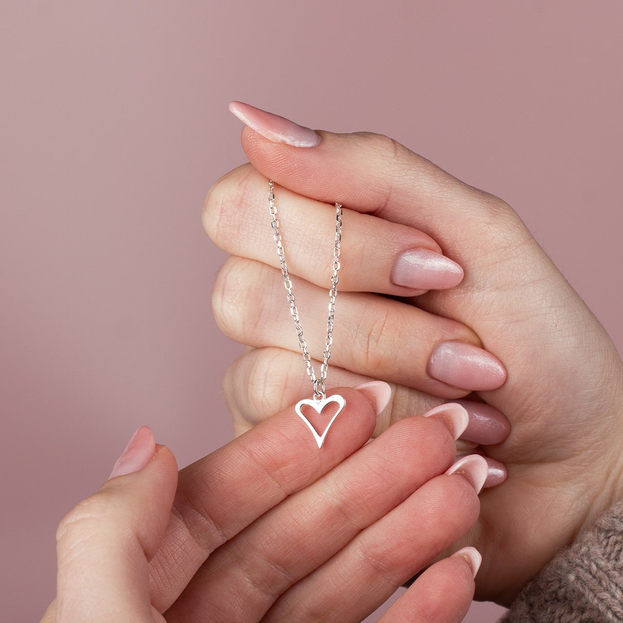 Open Heart Necklace - Sterling Silver - MYLEE London