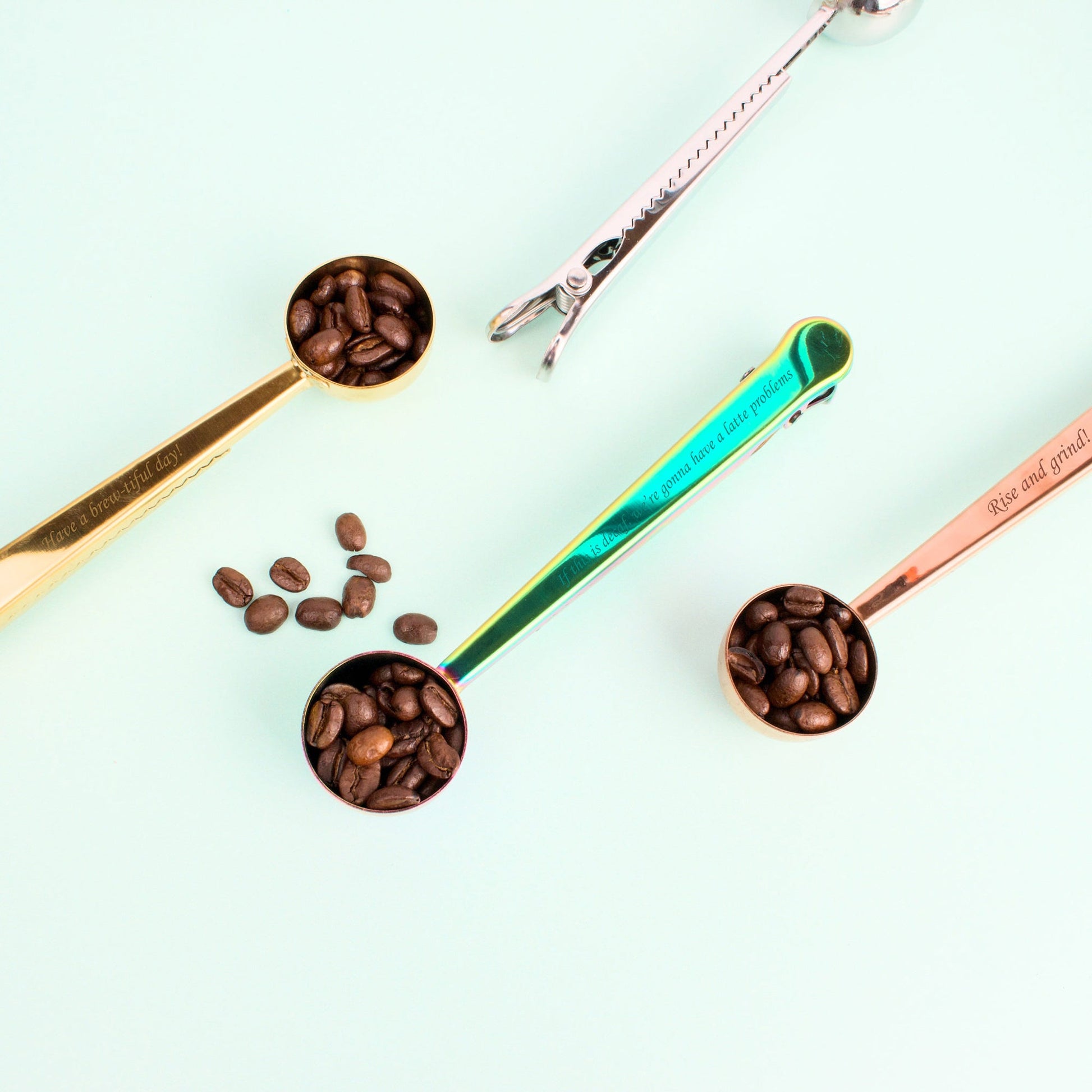 Personalised Coffee Spoon and Bag Clip - MYLEE London