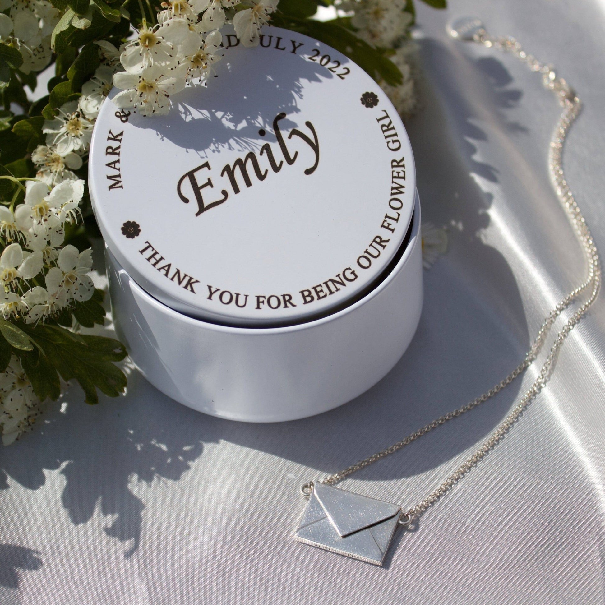 Personalised Envelope & Letter Silver Necklace - MYLEE London
