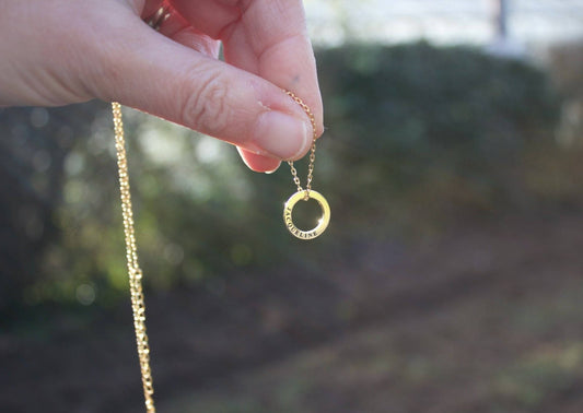 Personalised One Ring Gold Necklace - MYLEE London