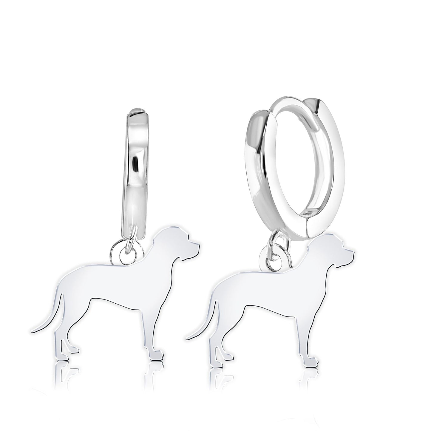 Portuguese Pointer Silhouette Silver Earrings - MYLEE London