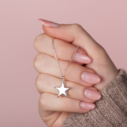 Puffy Star Necklace - Sterling Silver - MYLEE London