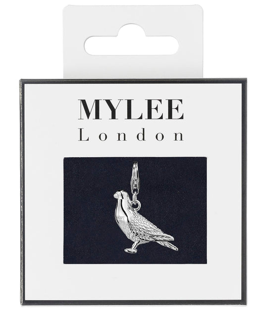 Racing Pigeon Silver Plated Charm - MYLEE London