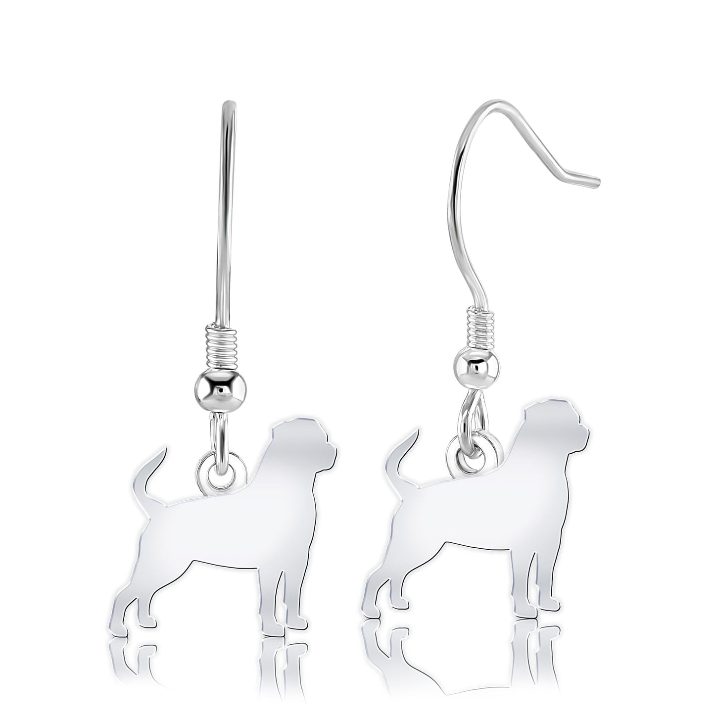 Rottweiler Silhouette Silver Earrings - MYLEE London