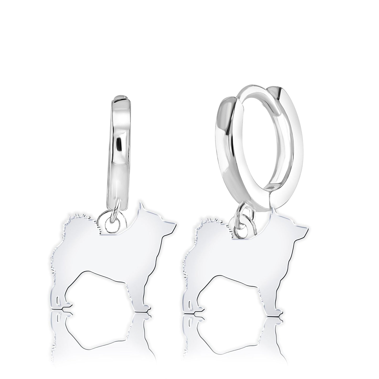 Schipperke Silhouette Silver Earrings - MYLEE London
