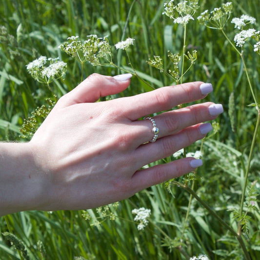 Silver Ball Bead Ring - MYLEE London