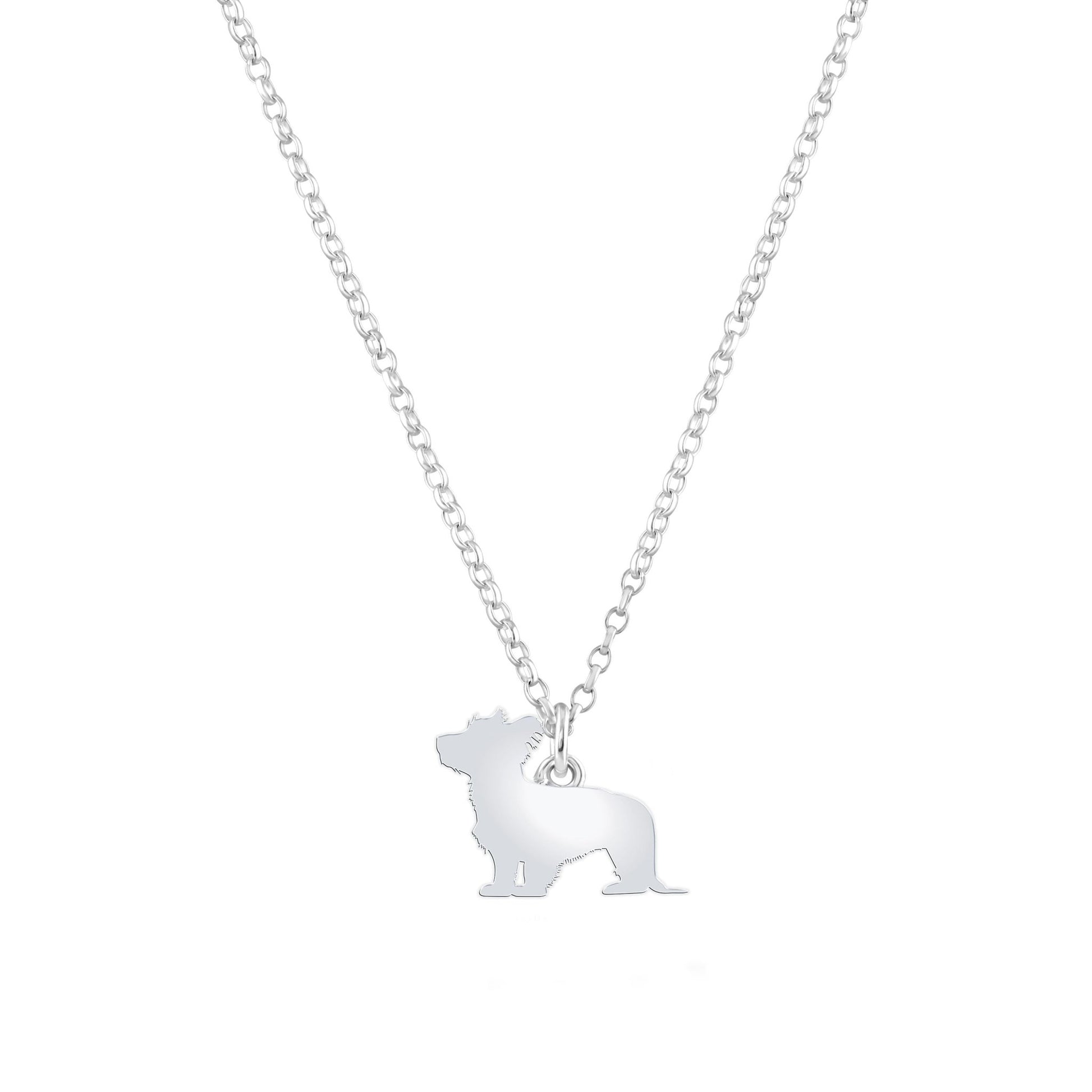 Skye Terrier Silhouette Silver Necklace - Personalised - MYLEE London