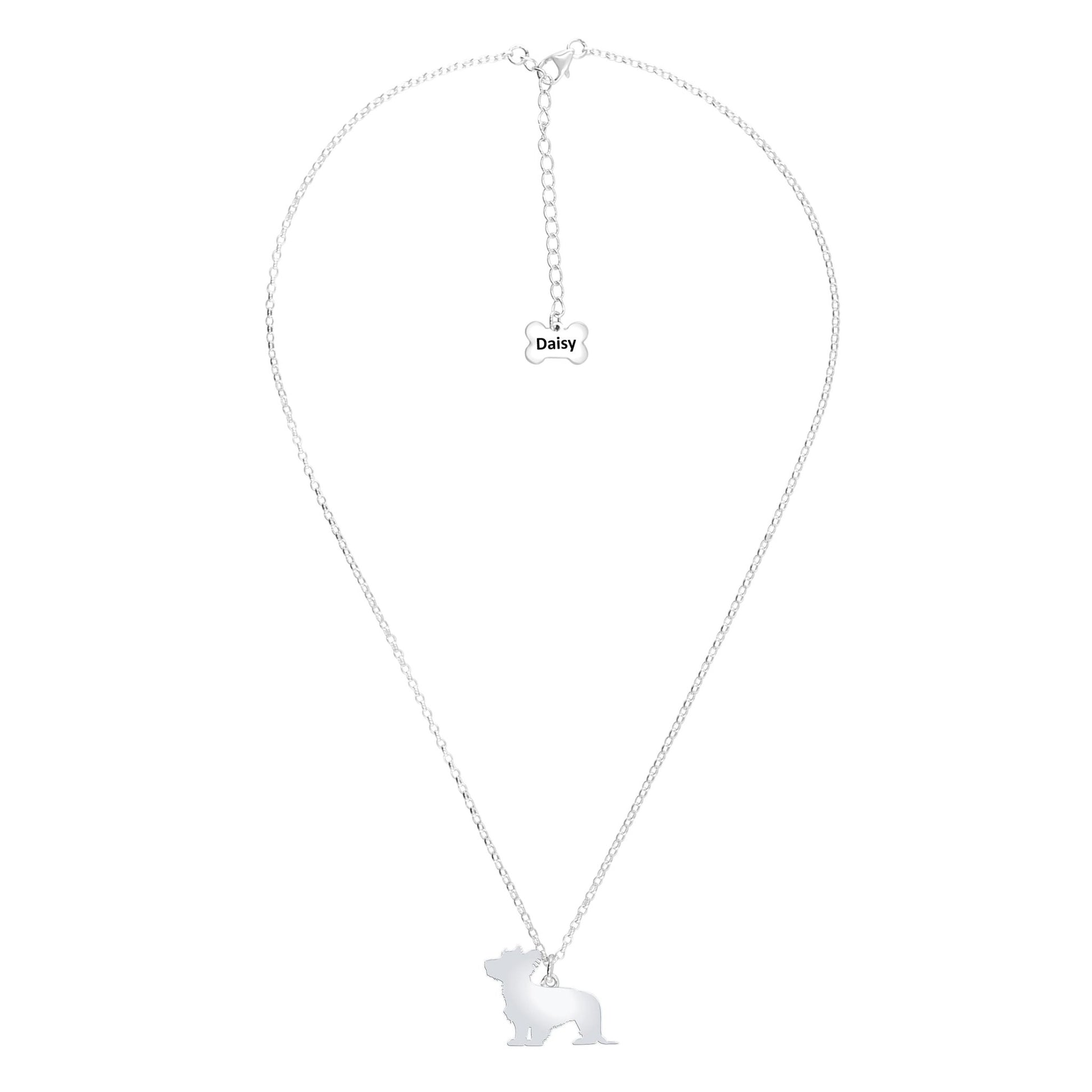 Skye Terrier Silhouette Silver Necklace - Personalised - MYLEE London