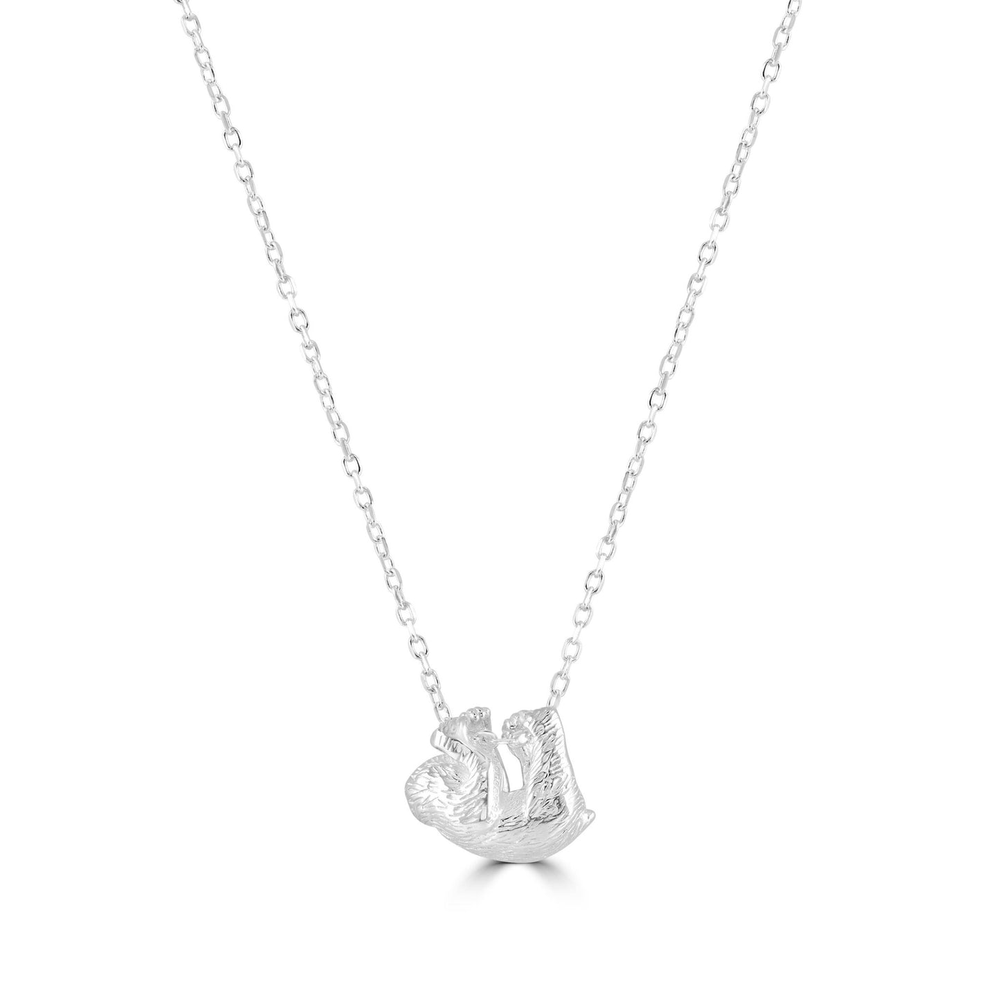 Sloth Silver Necklace - Personalised - MYLEE London