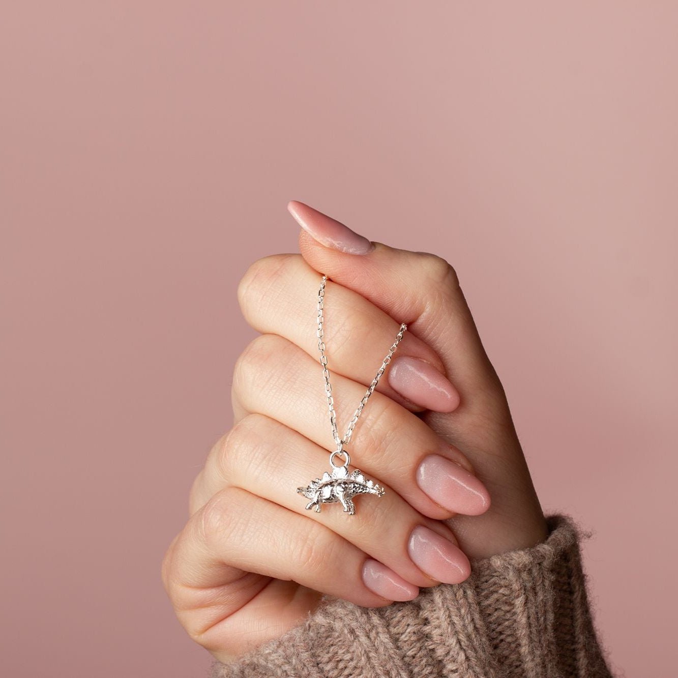 Stegosaurus Silver Necklace - Personalised - MYLEE London