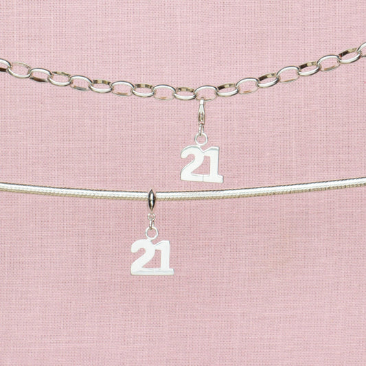 Sterling Silver 21 Charm - MYLEE London