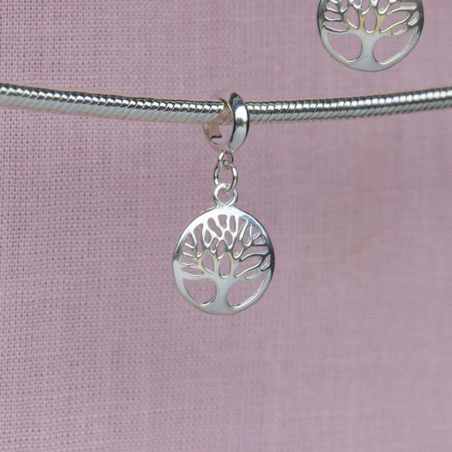Sterling Silver Circle Tree of Life Charm - MYLEE London