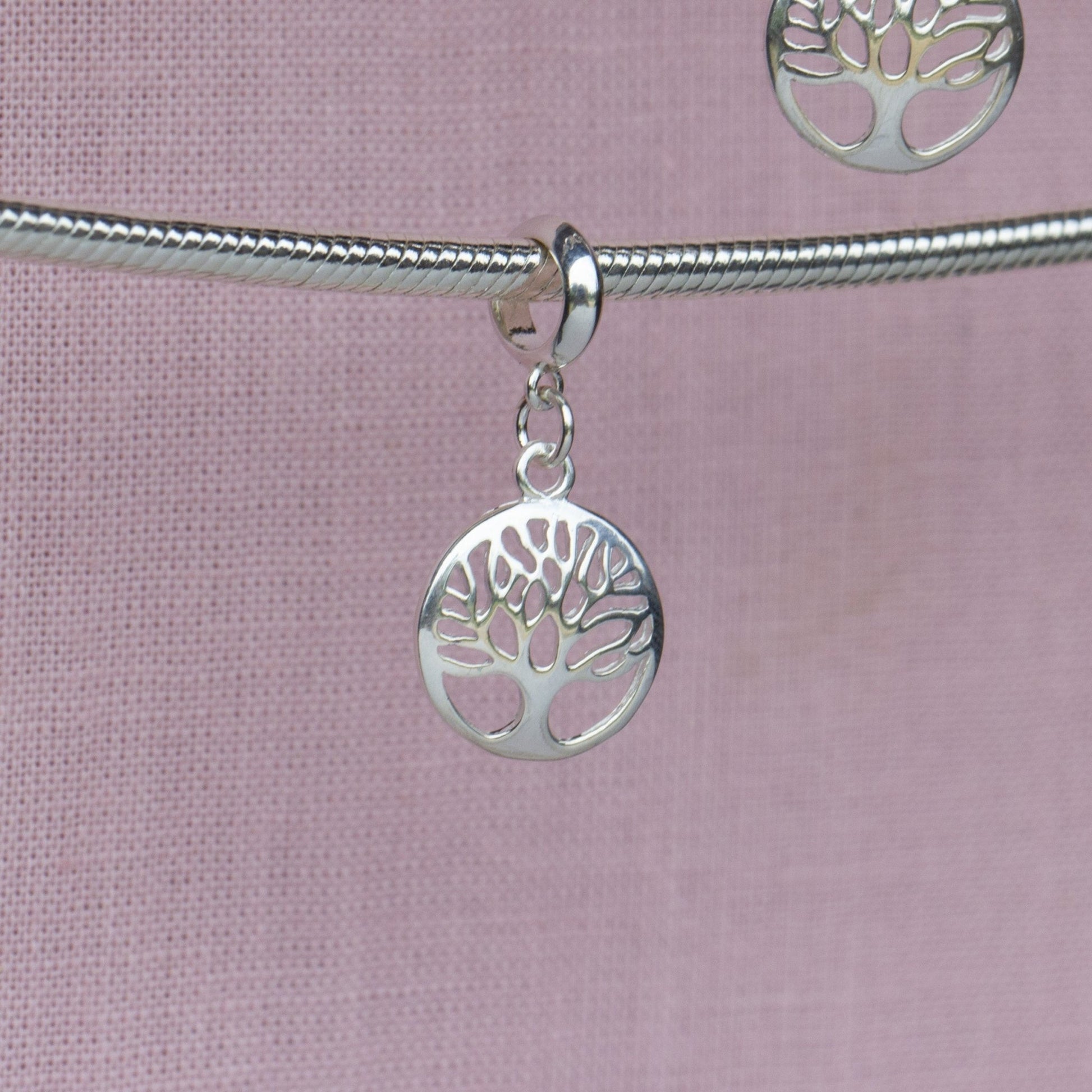 Sterling Silver Circle Tree of Life Charm - MYLEE London