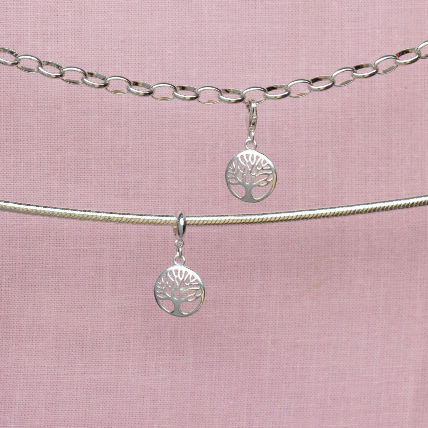 Sterling Silver Circle Tree of Life Charm - MYLEE London