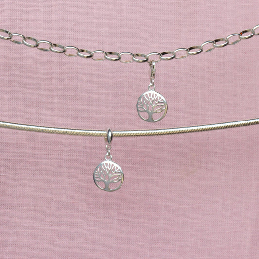 Sterling Silver Circle Tree of Life Charm - MYLEE London