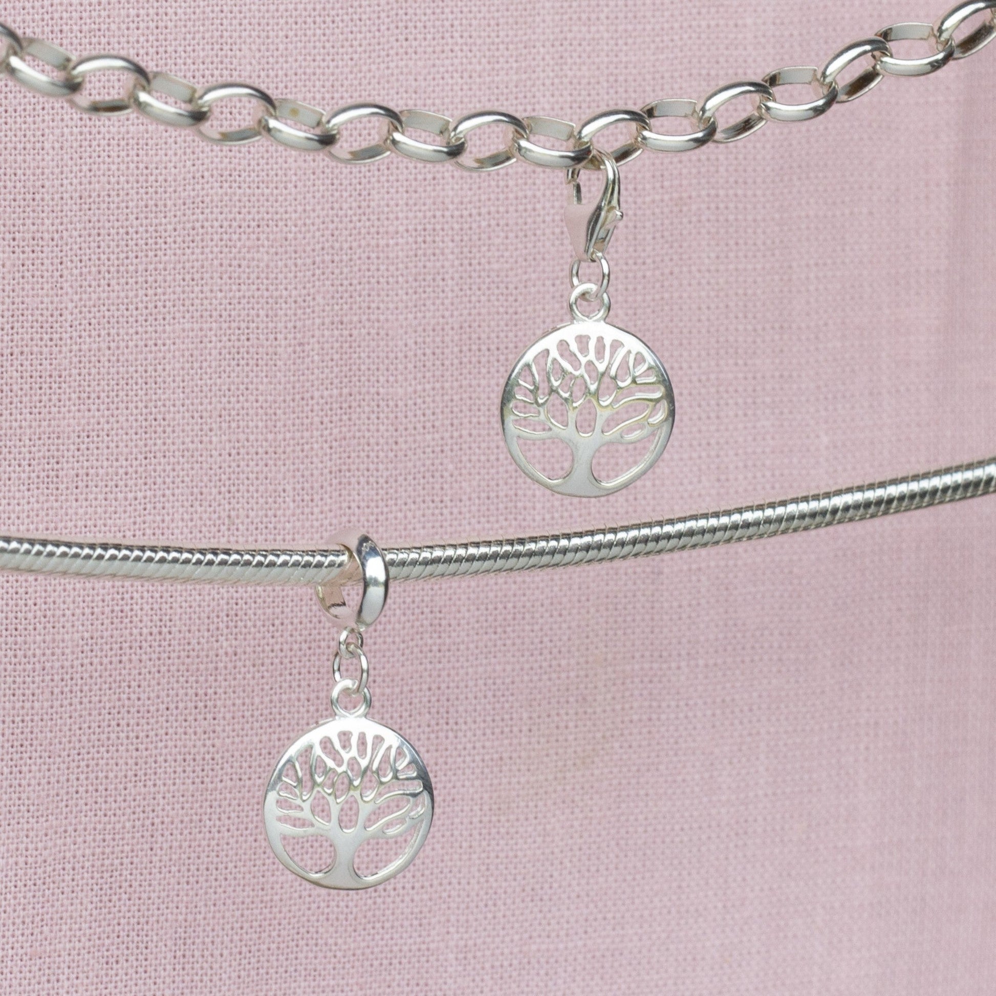 Sterling Silver Circle Tree of Life Charm - MYLEE London