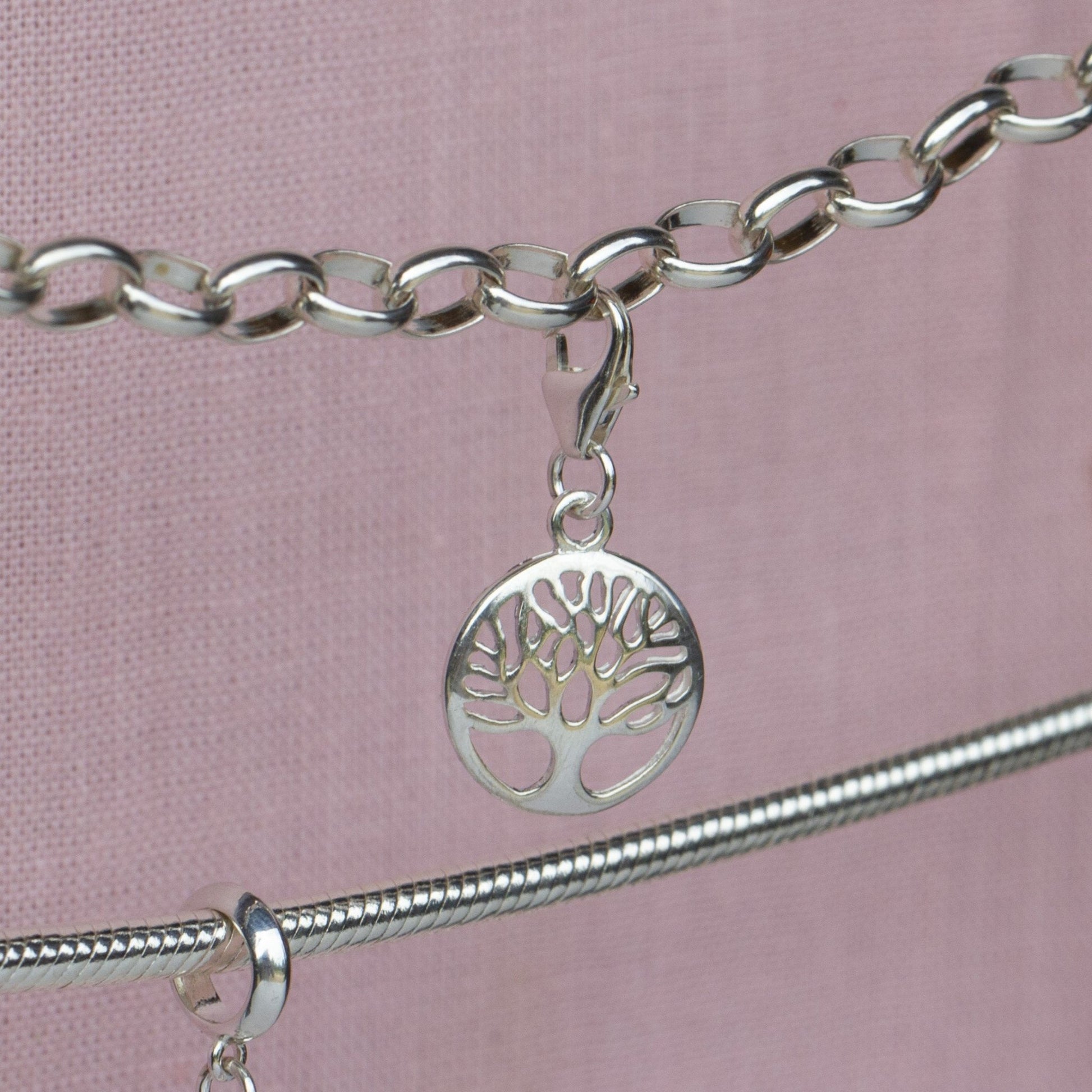 Sterling Silver Circle Tree of Life Charm - MYLEE London
