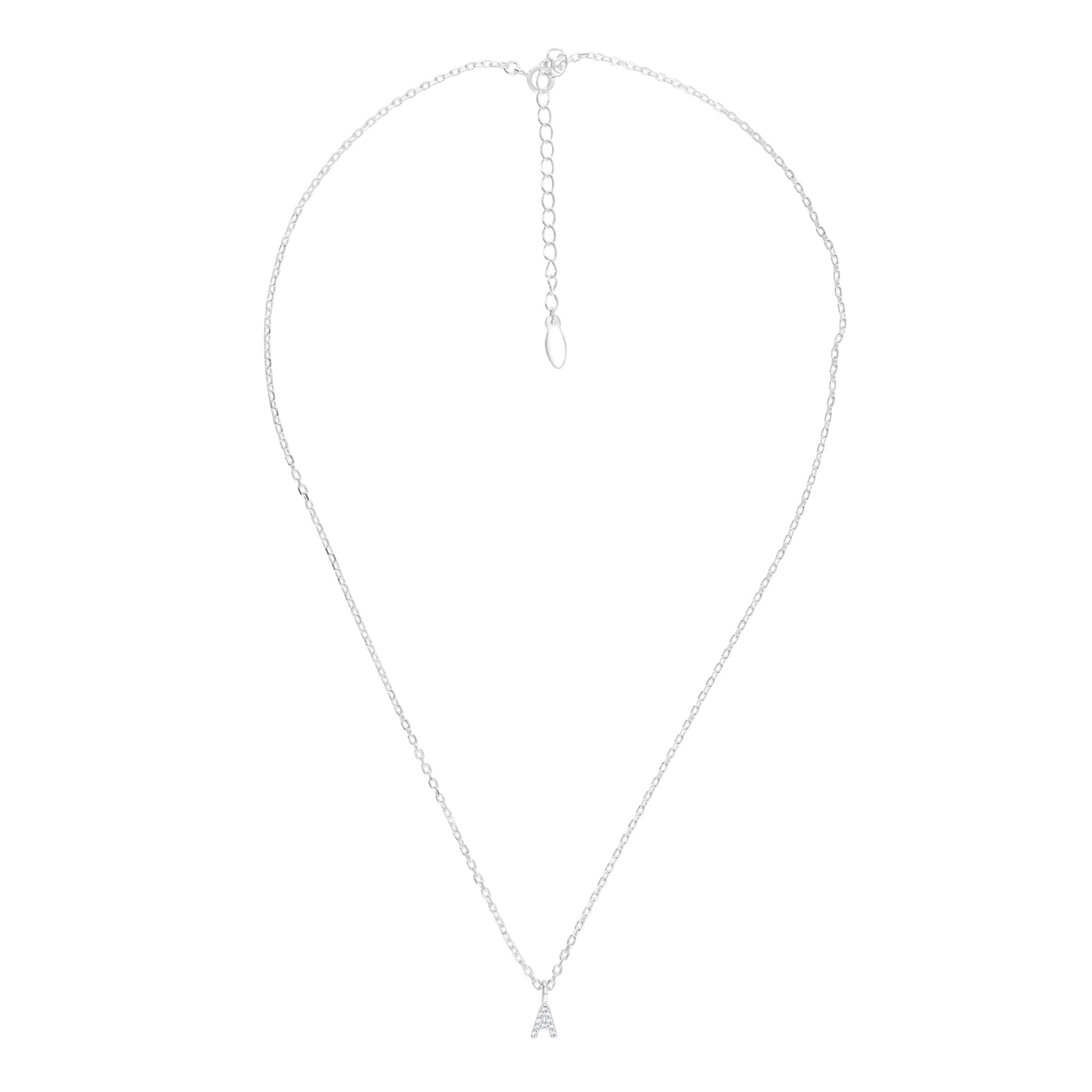 Sterling Silver Crystal Initial Necklace - MYLEE London