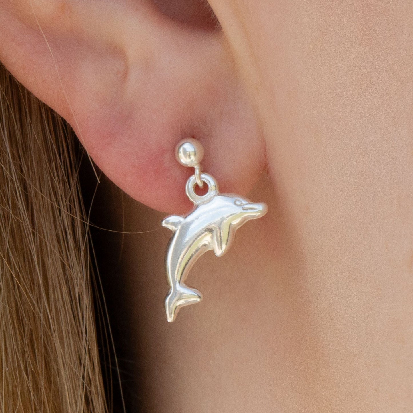 Sterling Silver Dolphin Earrings - MYLEE London