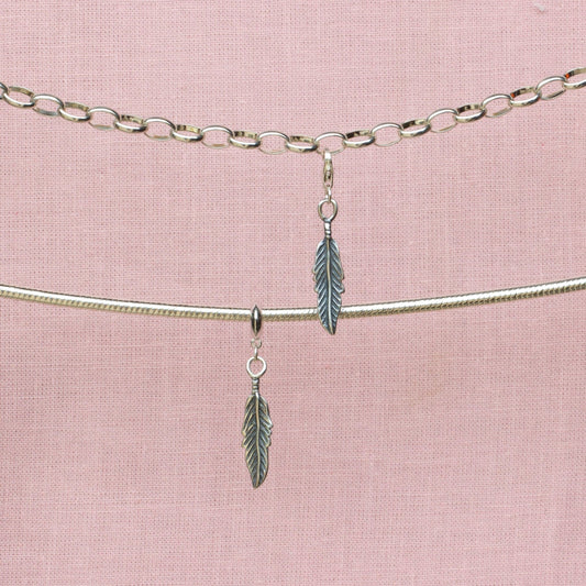 Sterling Silver Feather Charm - MYLEE London