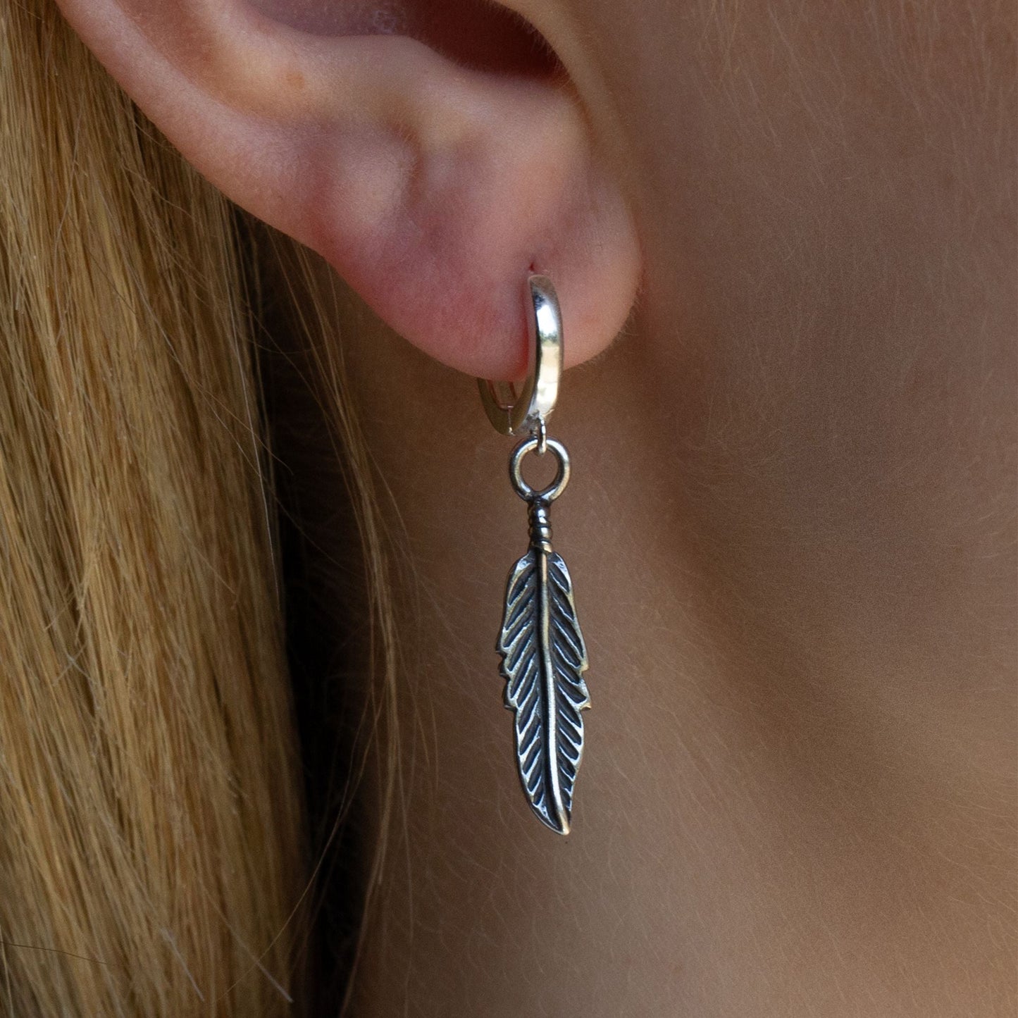 Sterling Silver Feather Earrings - MYLEE London