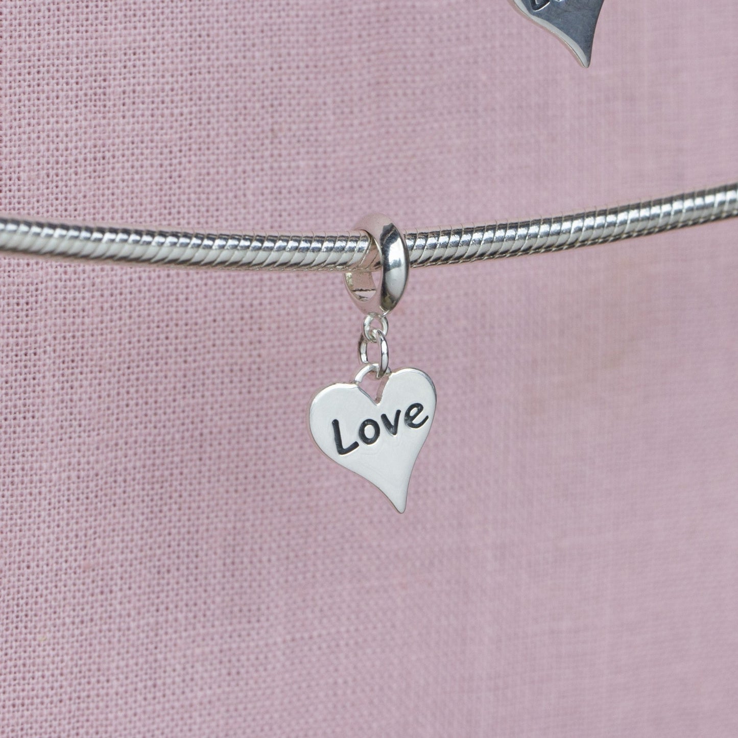Sterling Silver Love Heart Charm - MYLEE London