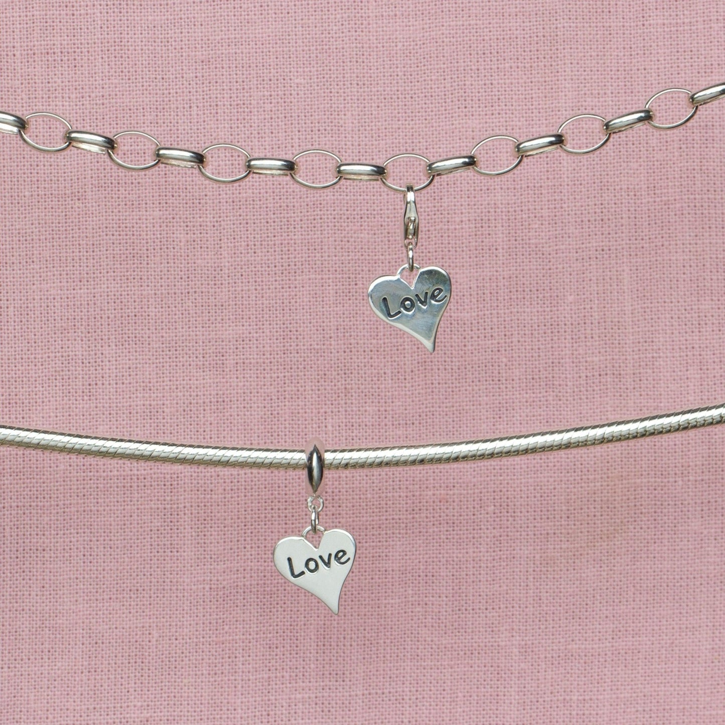 Sterling Silver Love Heart Charm - MYLEE London