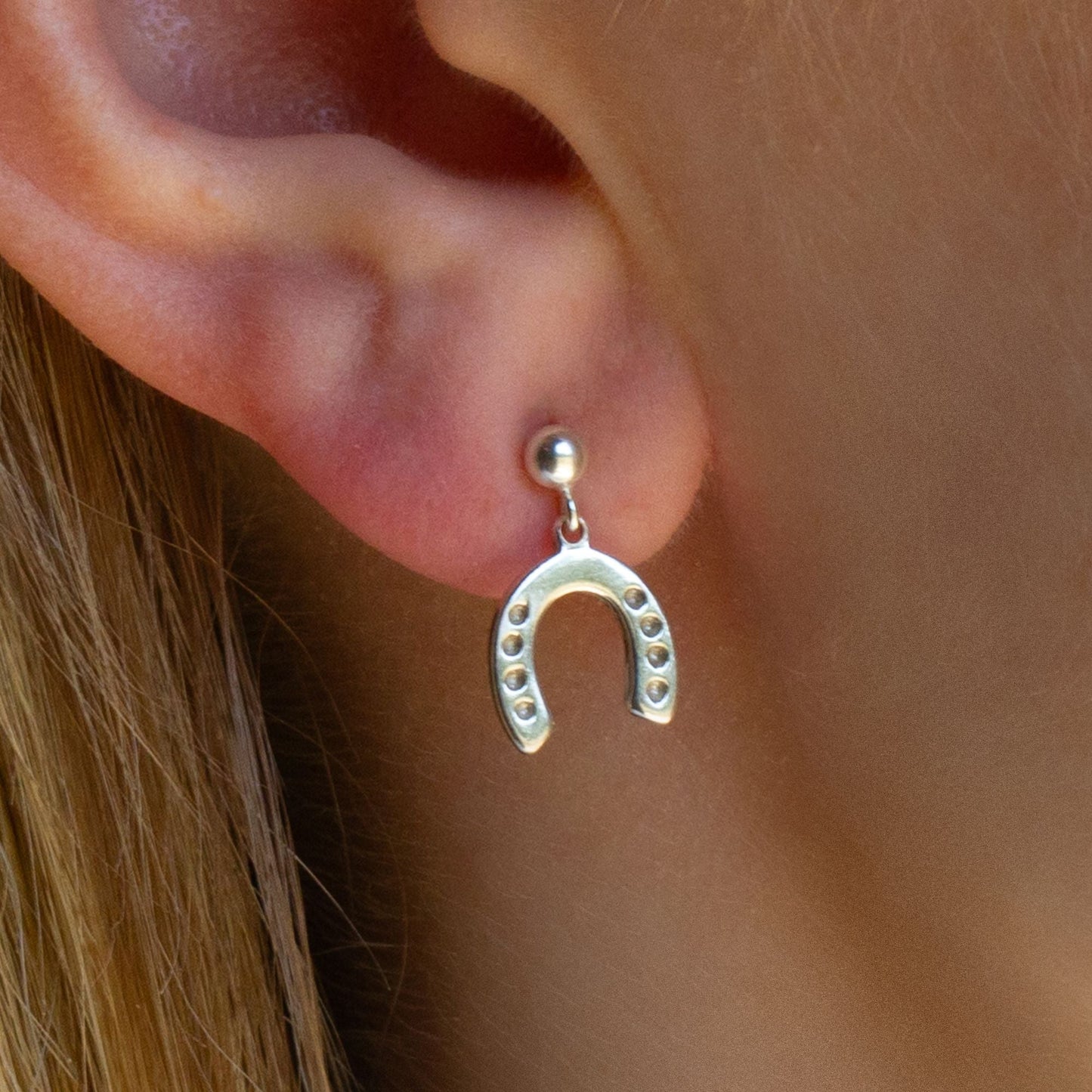 Sterling Silver Lucky Horseshoe Earrings - MYLEE London