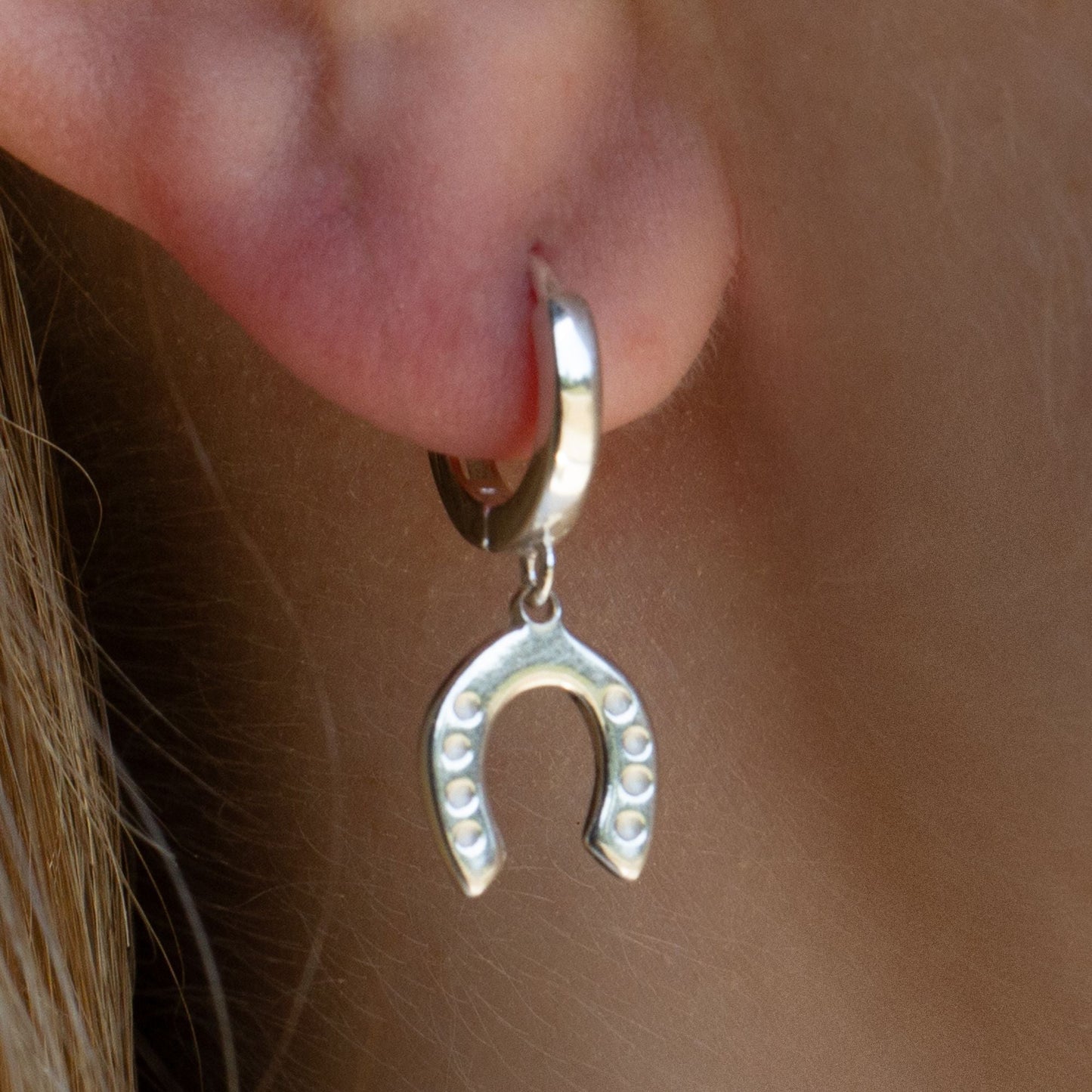 Sterling Silver Lucky Horseshoe Earrings - MYLEE London