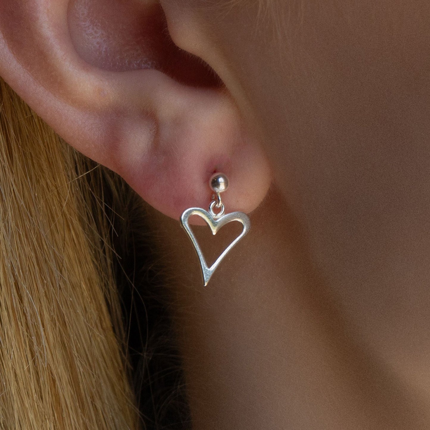 Sterling Silver Open Heart Earrings - MYLEE London